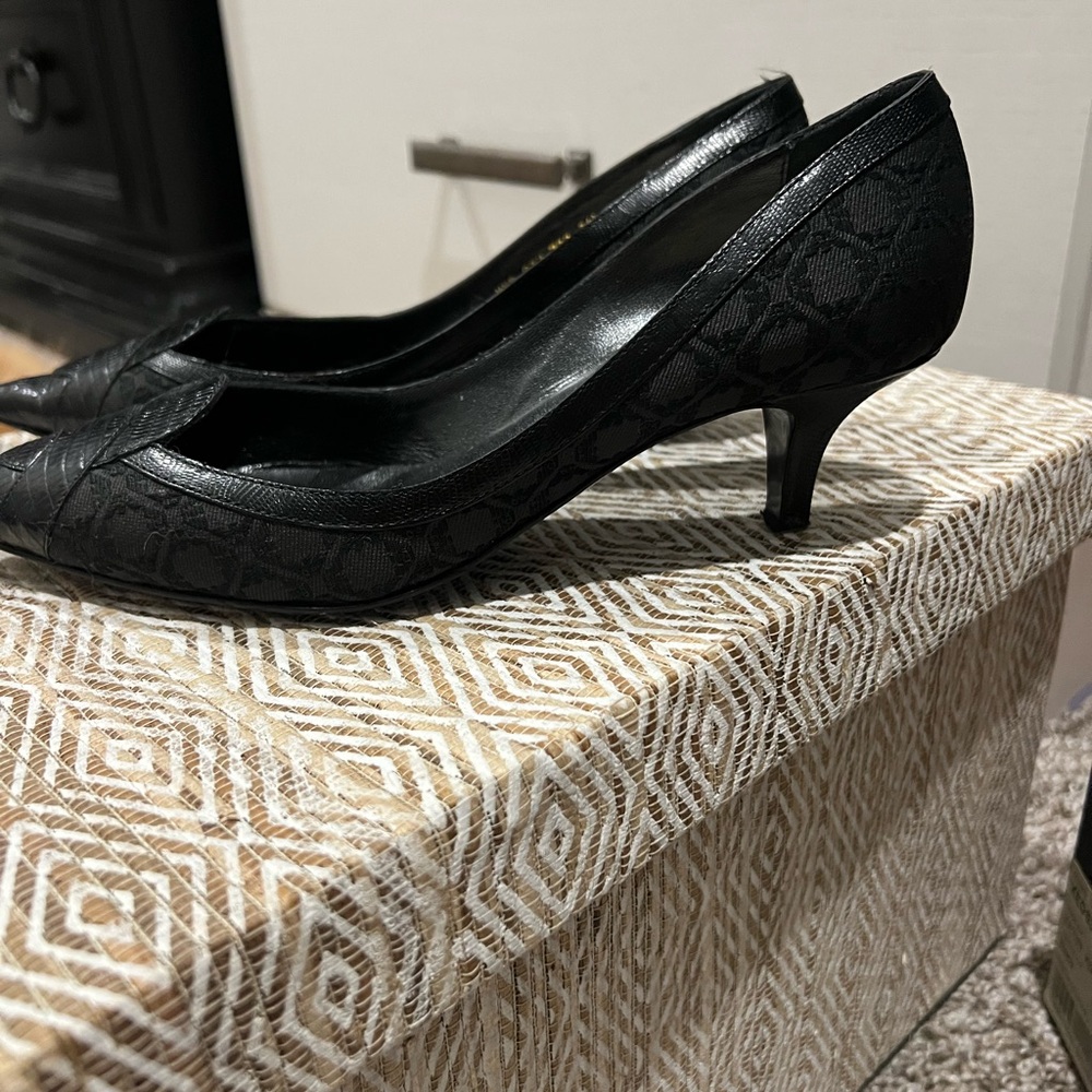 Emporio Armani Black Textured Heels